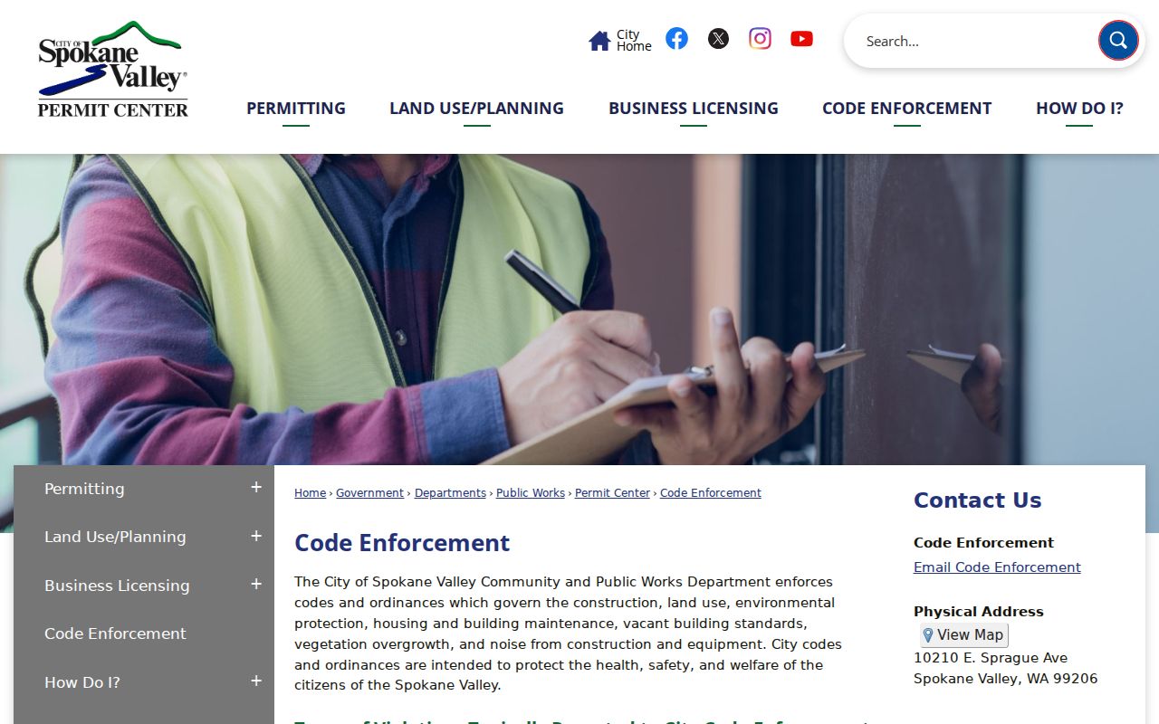 Spokane Valley criminal records and contracted police service