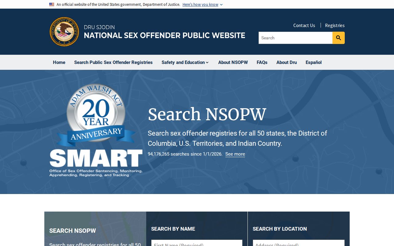 Spokane County sex offender search through the national NSOPW registry
